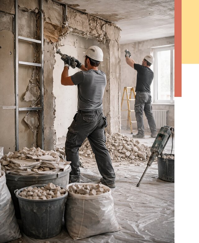 Демонтажные работы в Кингисеппе от 2804 руб. — услуги и цена под ключ | ОТДЕЛОЧНИК-Кгп