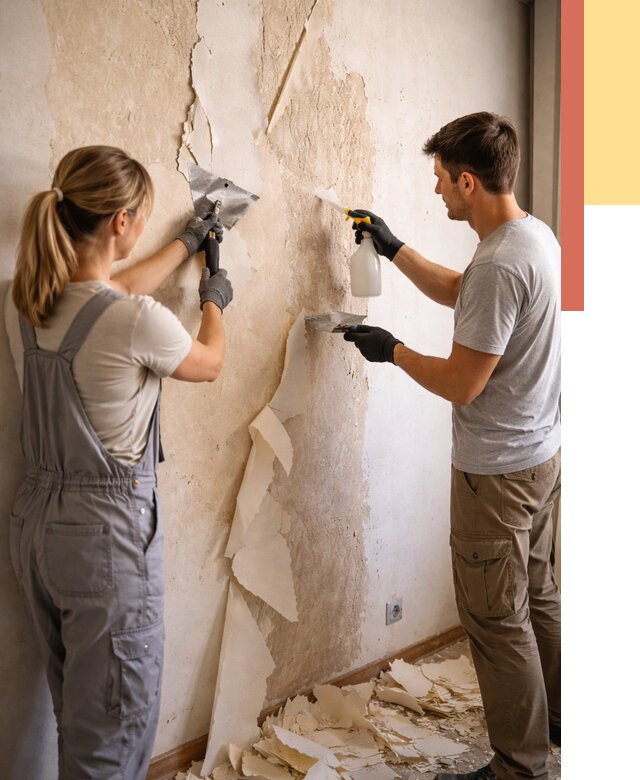 Снятие старых обоев в Кингисеппе от 5452 руб. под ключ недорого | ОТДЕЛОЧНИК-Кгп