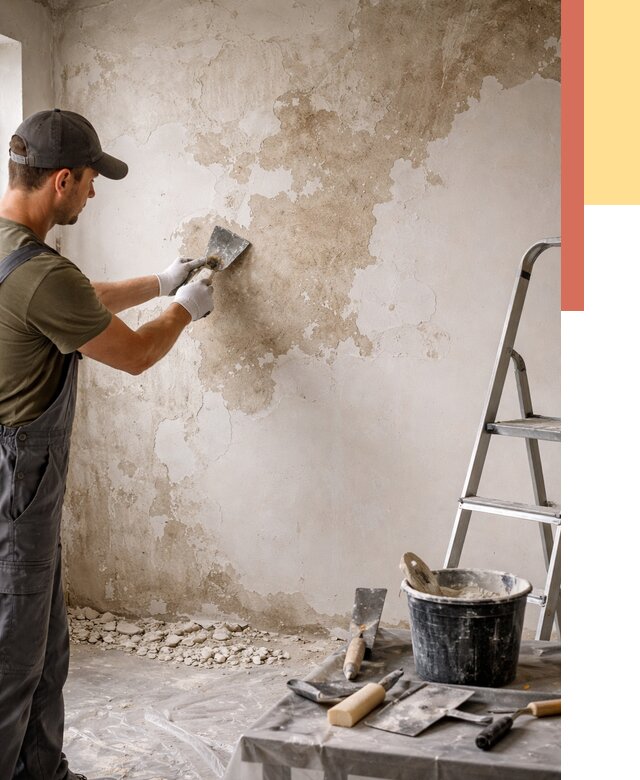 Снятие старой шпаклевки в Кингисеппе от 1921 руб. — быстро и недорого | ОТДЕЛОЧНИК-Кгп