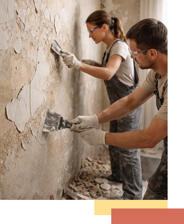 Снятие старой шпаклевки и подготовка поверхностей в Кингисеппе