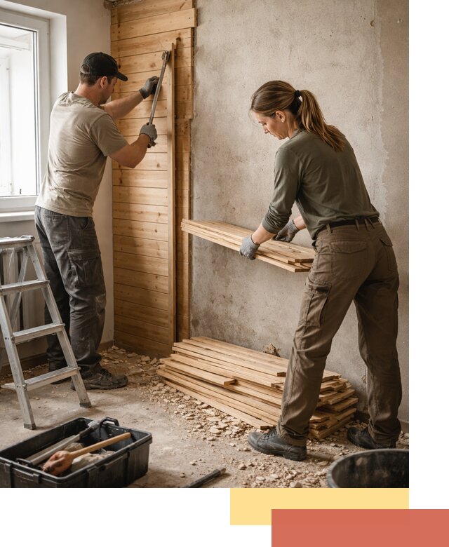 Демонтаж вагонки со стен в Кингисеппе — профессиональный демонтаж