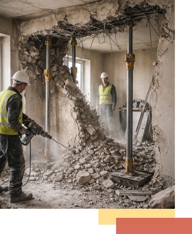 Снос несущих стен в Кингисеппе с гарантией безопасности и качества