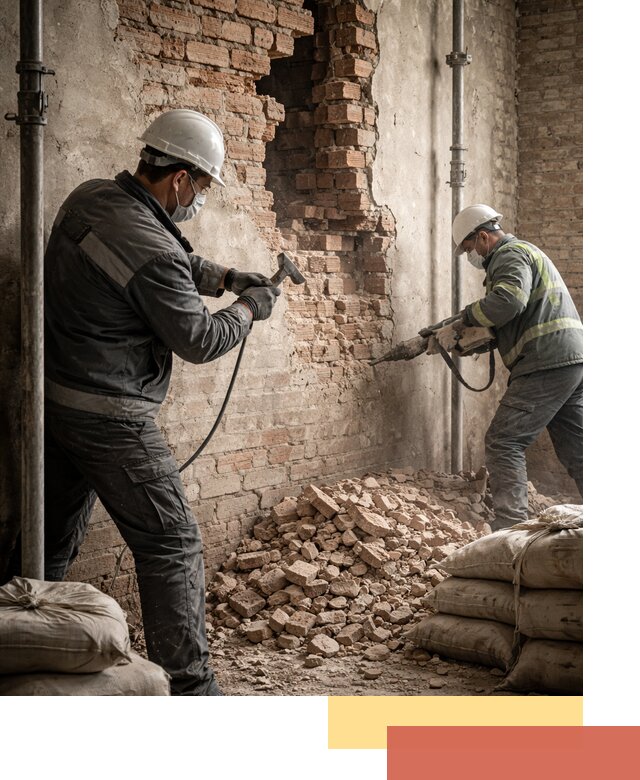 Демонтаж кирпичных стен в Кингисеппе быстро и безопасно