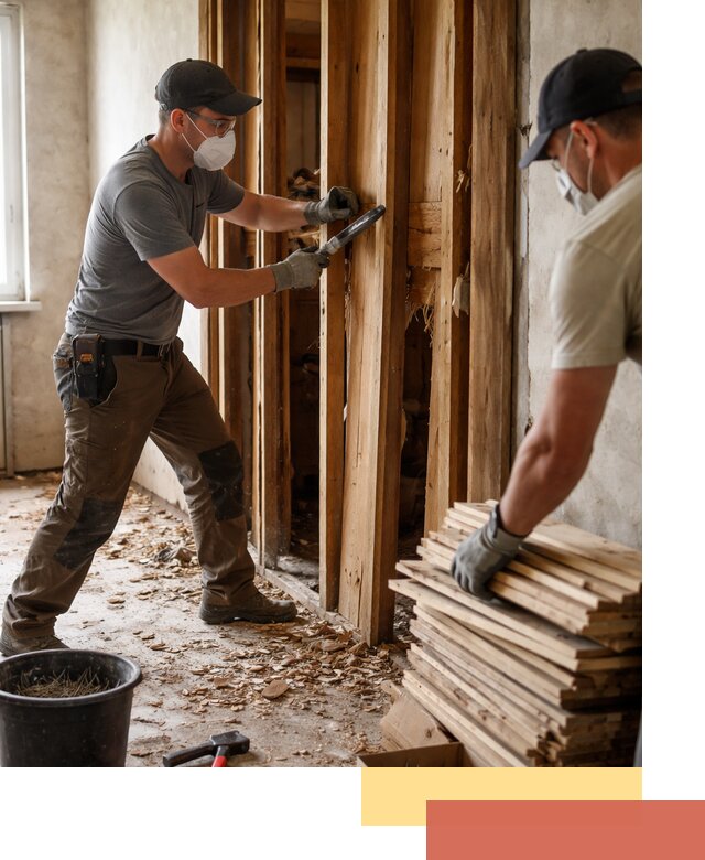 Демонтаж деревянных перегородок в Кингисеппе быстро и аккуратно