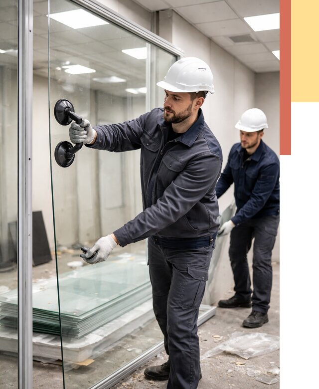 Демонтаж стеклянных перегородок в Кингисеппе от 3323 руб. — быстро и недорого | ОТДЕЛОЧНИК-Кгп