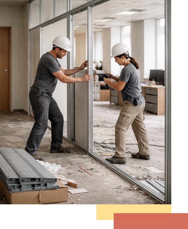 Демонтаж алюминиевых перегородок в Кингисеппе быстро и аккуратно