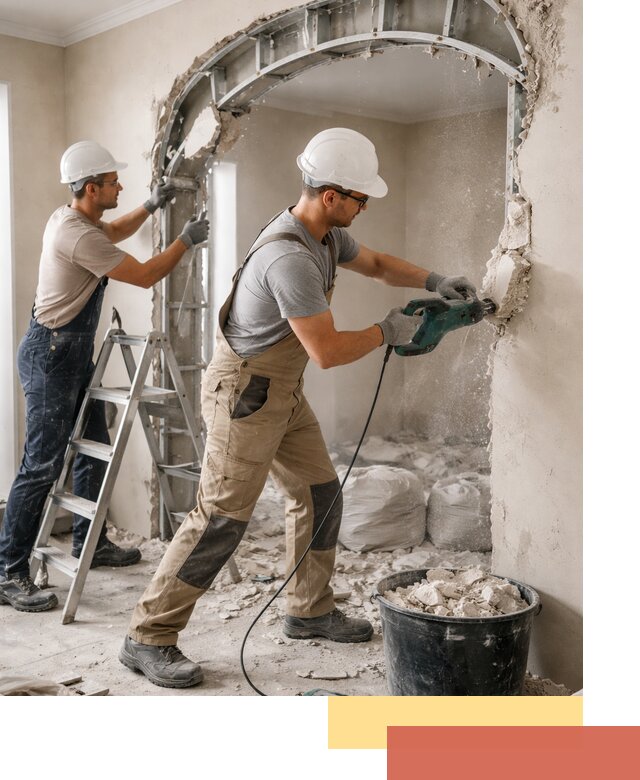 Демонтаж гипсокартонной арки в Кингисеппе быстро и аккуратно