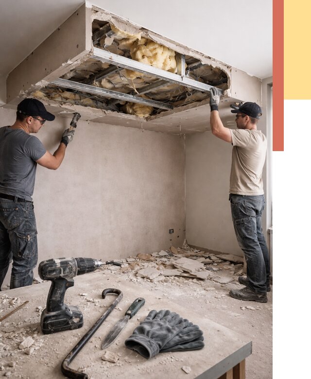 Демонтаж короба из гипсокартона в Кингисеппе от 1578 руб. — быстро и недорого | ОТДЕЛОЧНИК-Кгп