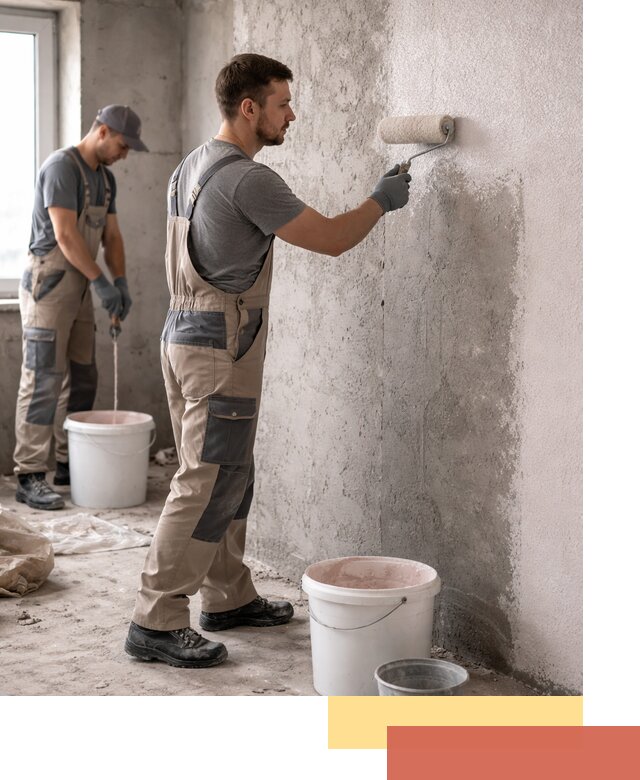 Нанесение бетоноконтакта на стены в Кингисеппе для последующей отделки