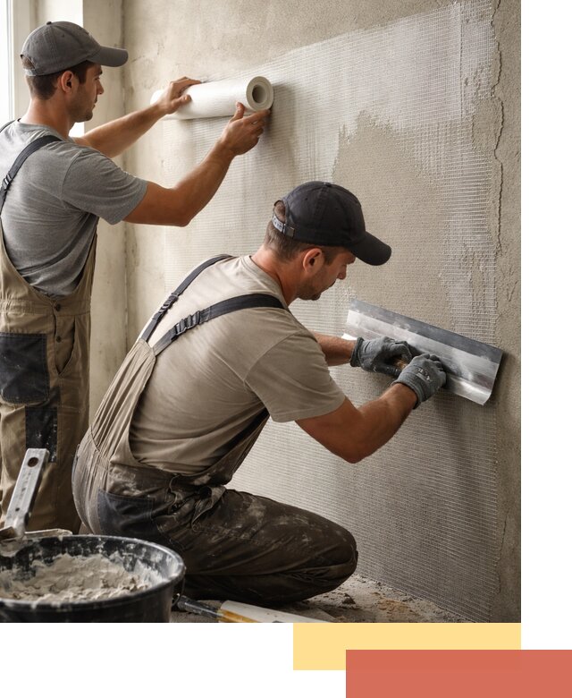 Армирование стен стеклосеткой в Кингисеппе для прочной отделки