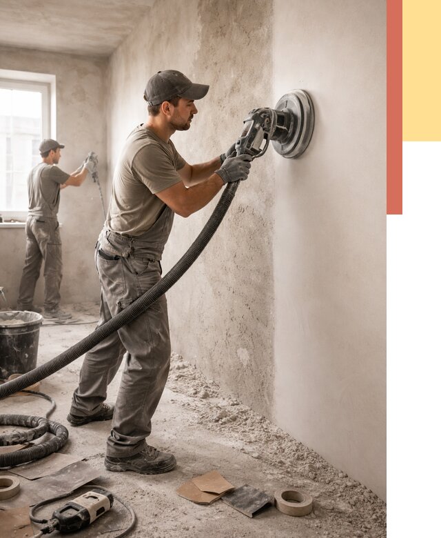 Шлифовка стен в Кингисеппе от 1246 руб/м2 — быстро и недорого | ОТДЕЛОЧНИК-Кгп