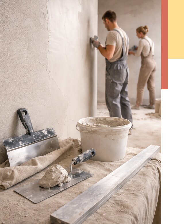 Штукатурка стен гипсовая в Кингисеппе от 4673 руб/м2 — быстро и недорого | ОТДЕЛОЧНИК-Кгп