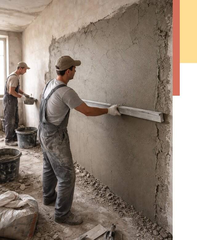 Цементная штукатурка стен в Кингисеппе от 4673 руб/м2 — быстро и недорого | ОТДЕЛОЧНИК-Кгп