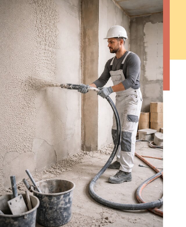 Машинная штукатурка стен в Кингисеппе под ключ от 6750 руб./м2 | ОТДЕЛОЧНИК-Кгп