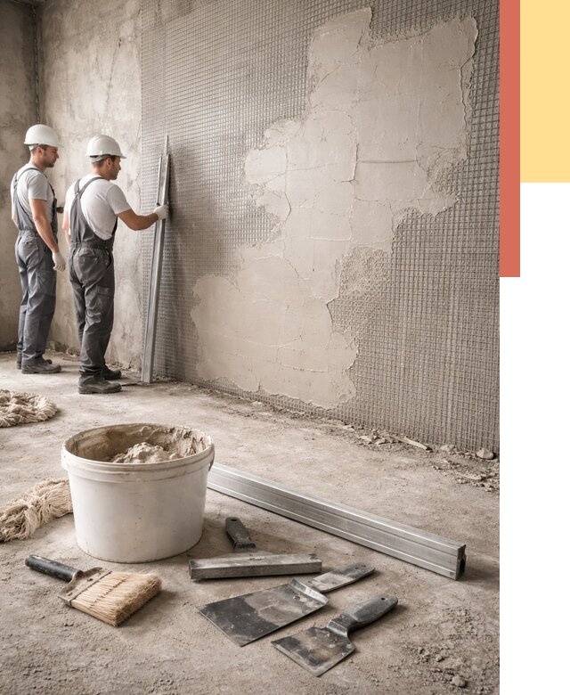 Штукатурка стен по сетке в Кингисеппе от 5711 руб./м2 — быстро и недорого | ОТДЕЛОЧНИК-Кгп