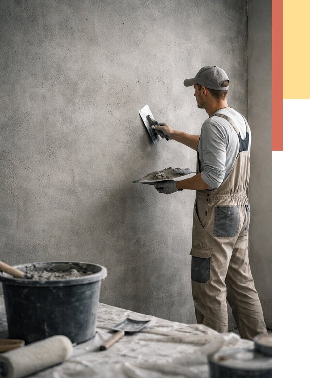 Декоративная штукатурка под бетон в Кингисеппе от 2596 руб./м² — нанесение под ключ | ОТДЕЛОЧНИК-Кгп