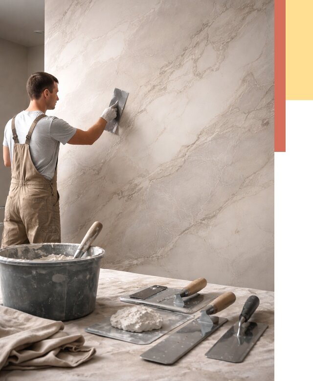 Декоративная штукатурка под мрамор в Кингисеппе от 2908 руб./м² — быстро и недорого | ОТДЕЛОЧНИК-Кгп