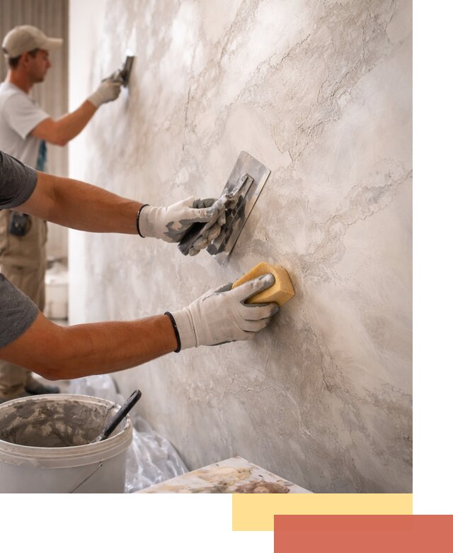 Декоративная штукатурка под мрамор в Кингисеппе для стен и потолков