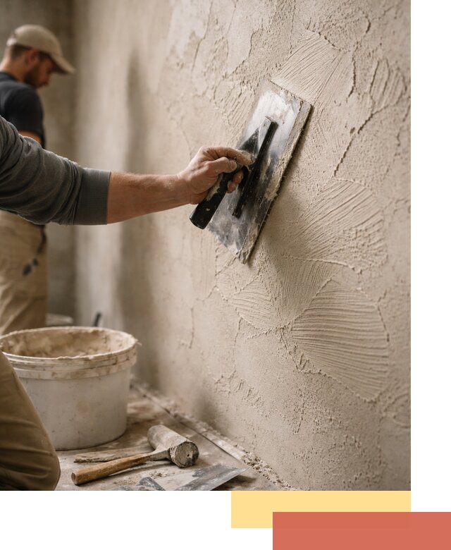 Фактурная штукатурка стен в Кингисеппе — монтаж, отделка, реставрация