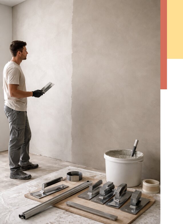 Нанесение микроцемента на стены в Кингисеппе от 3323 руб./м2 под ключ | ОТДЕЛОЧНИК-Кгп