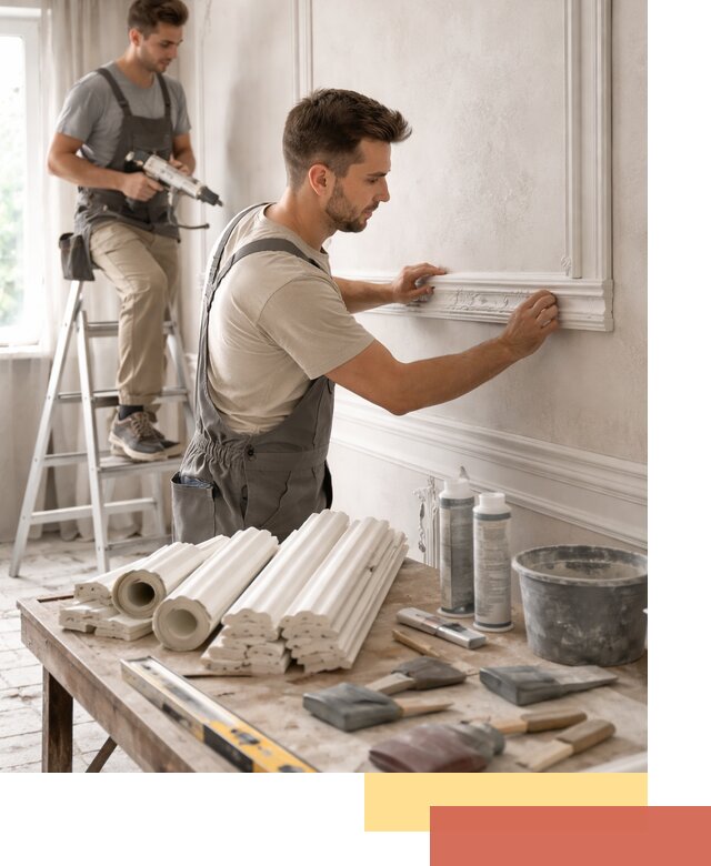 Монтаж лепнины на стены в Кингисеппе профессионально и качественно