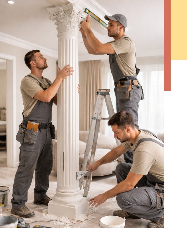 Установка декоративных колонн в Кингисеппе от 12461 руб. под ключ | ОТДЕЛОЧНИК-Кгп