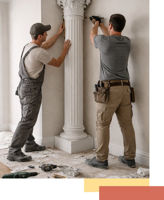 Установка декоративных колонн в Кингисеппе под ключ