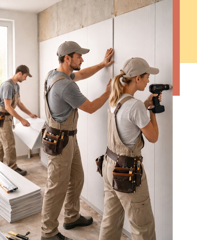 Монтаж ПВХ панелей на стены в Кингисеппе от 467 руб/м2 — быстро и недорого | ОТДЕЛОЧНИК-Кгп