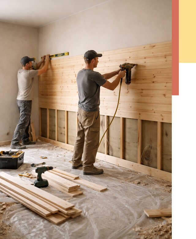 Монтаж деревянной вагонки на стены в Кингисеппе от 7788 руб. | Услуги монтажа вагонки | ОТДЕЛОЧНИК-Кгп