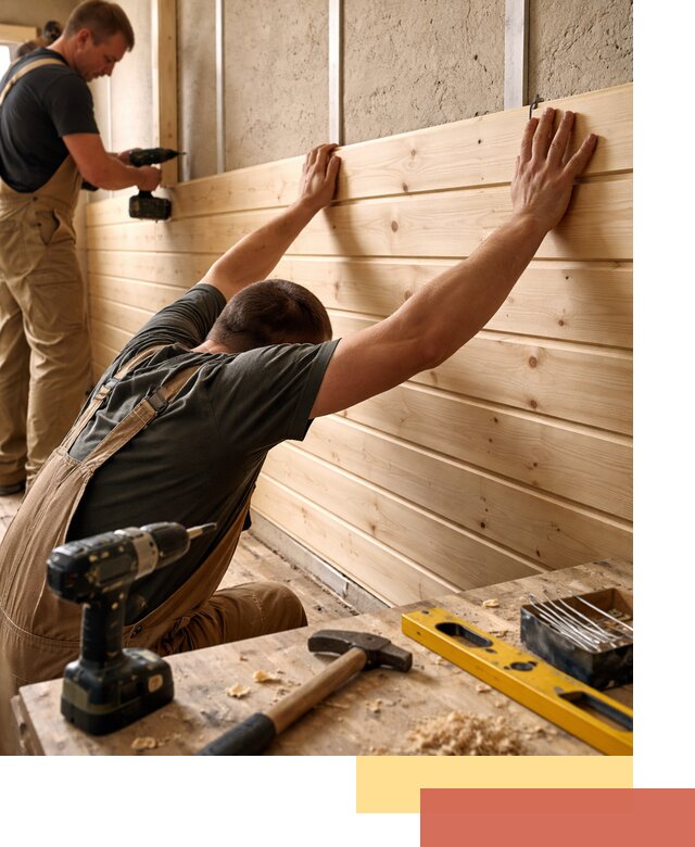 Монтаж деревянной вагонки на стены в Кингисеппе быстро и качественно