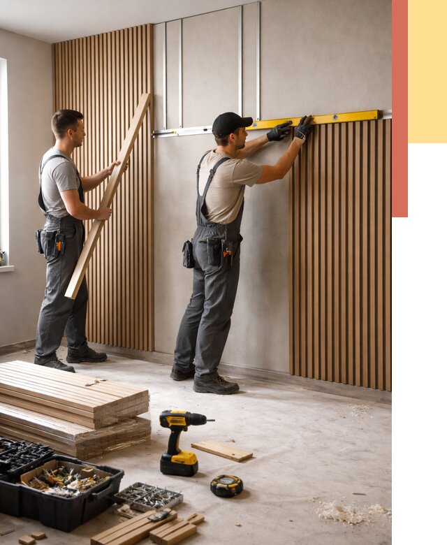 Монтаж реечных панелей на стены в Кингисеппе от 1246 руб. — быстро и недорого | ОТДЕЛОЧНИК-Кгп