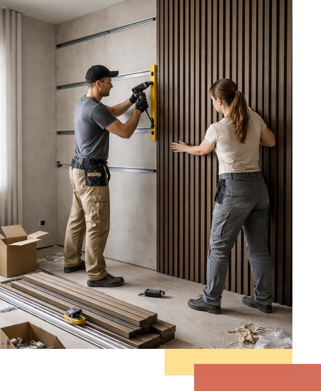 Монтаж реечных панелей на стены в Кингисеппе