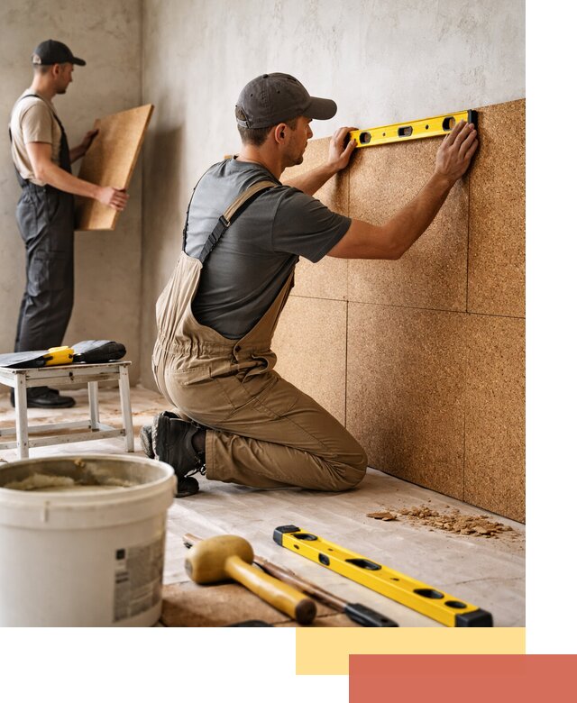 Монтаж пробковых панелей на стены в Кингисеппе быстро и качественно