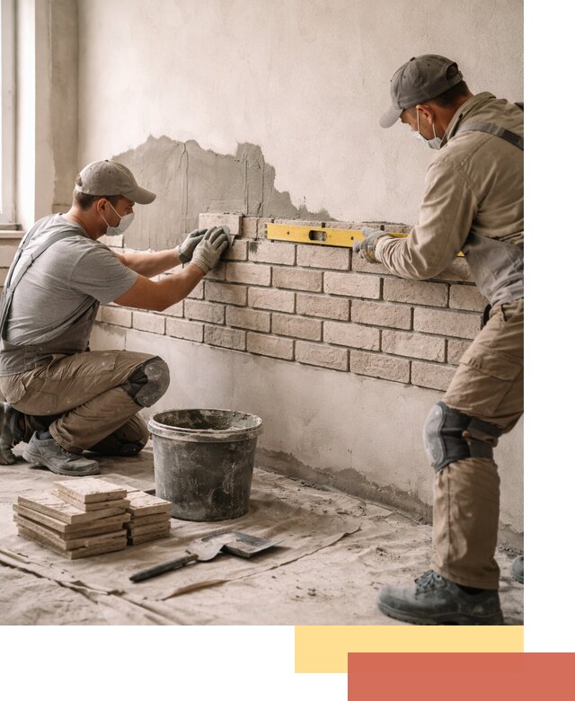 Монтаж декоративного кирпича профессионально в Кингисеппе