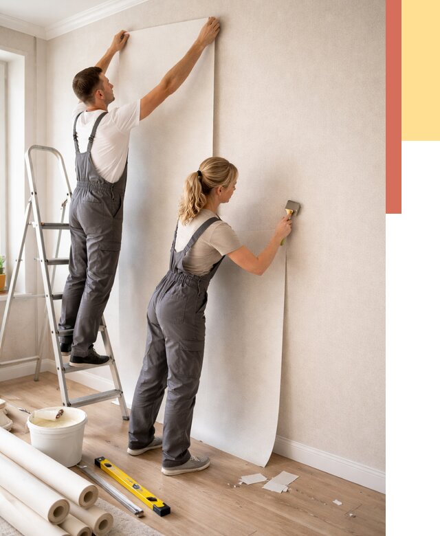 Поклейка флизелиновых обоев в Кингисеппе от 6230 руб. | Быстро и недорого — ОТДЕЛОЧНИК-Кгп