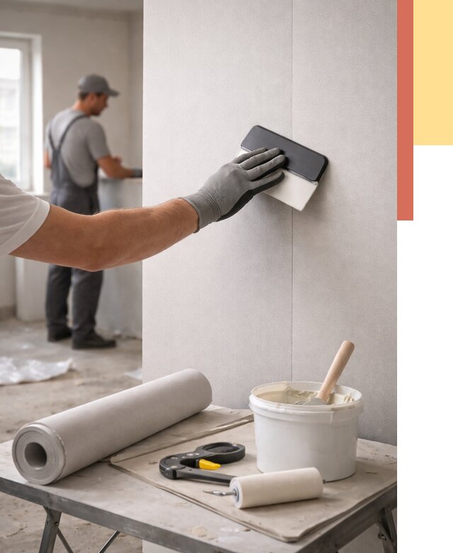 Поклейка обоев под покраску в Кингисеппе от 3634 руб. за м2 | ОТДЕЛОЧНИК-Кгп