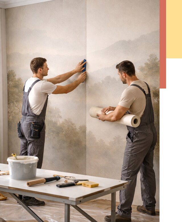 Поклейка фотообоев в Кингисеппе от 8826 руб/м² — быстро и недорого | ОТДЕЛОЧНИК-Кгп