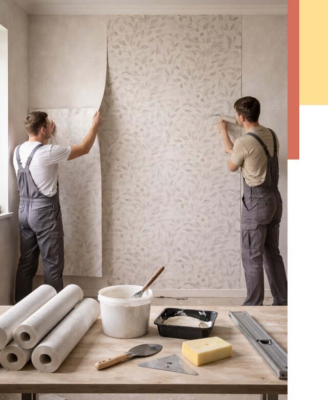 Поклейка обоев с подбором рисунка в Кингисеппе от 3634 руб. | ОТДЕЛОЧНИК-Кгп - быстро и недорого