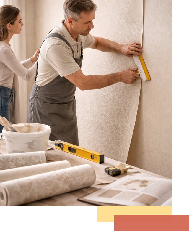 Поклейка обоев с подбором рисунка в Кингисеппе