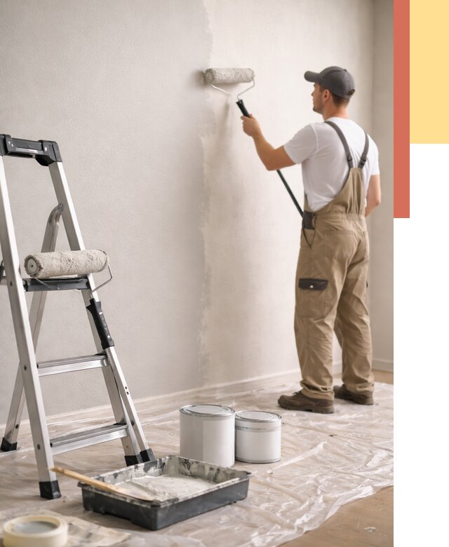 Покраска стен латексной краской в Кингисеппе от 4673 руб. за м2 | ОТДЕЛОЧНИК-Кгп