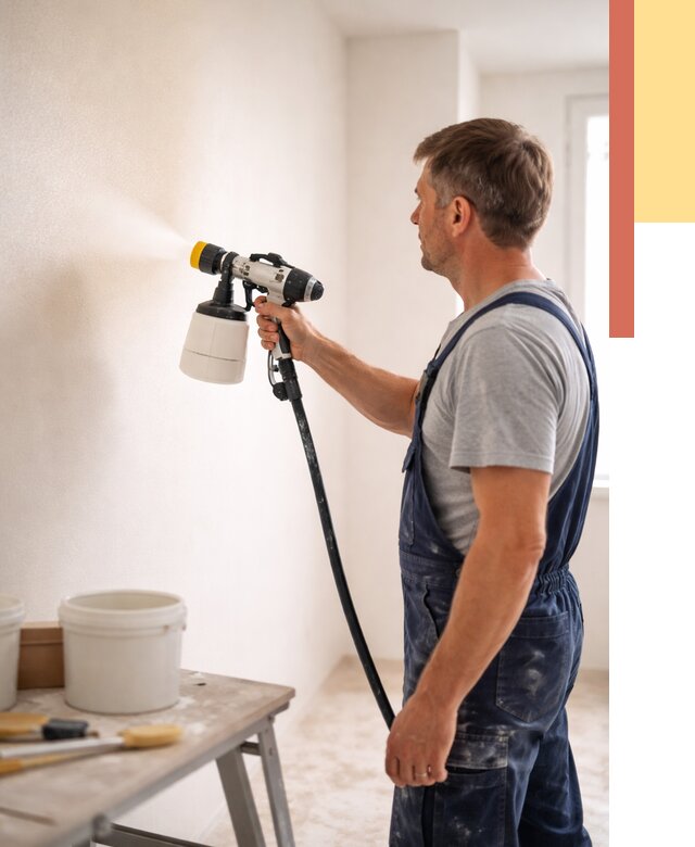 Покраска стен краскопультом в Кингисеппе от 7788 руб. — механизированная покраска | ОТДЕЛОЧНИК-Кгп