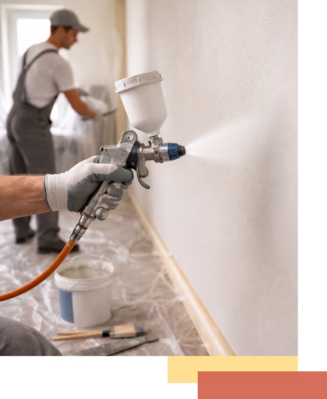 Покраска стен краскопультом в Кингисеппе быстро и качественно