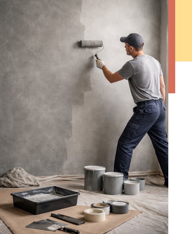 Покраска стен под бетон в Кингисеппе от 675 руб. за м2 — быстро и недорого | ОТДЕЛОЧНИК-Кгп