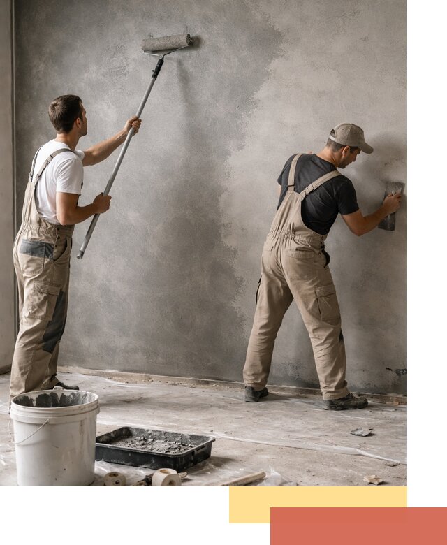 Покраска стен под бетон в Кингисеппе профессионально и недорого