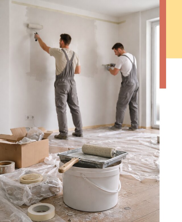 Покраска стен в квартире в Кингисеппе от 2596 руб/м2 — быстро и недорого | ОТДЕЛОЧНИК-Кгп