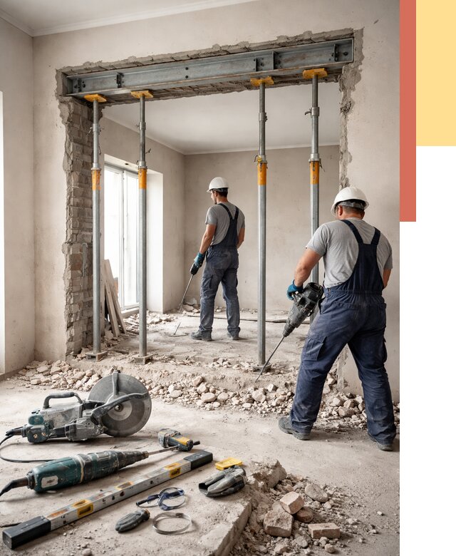 Прорезка проема в стене в Кингисеппе от 4673 руб. — быстро и недорого | ОТДЕЛОЧНИК-Кгп