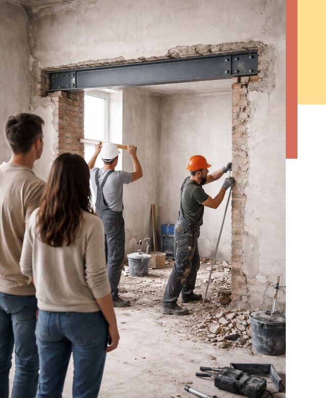 Усиление проема в стене в Кингисеппе от 9865 руб. — усиление дверного проема металлоконструкцией | ОТДЕЛОЧНИК-Кгп