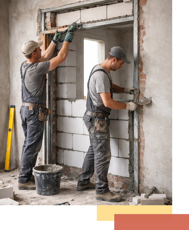 Закладка дверного проема под ключ в Кингисеппе: демонтаж, монтаж, отделка