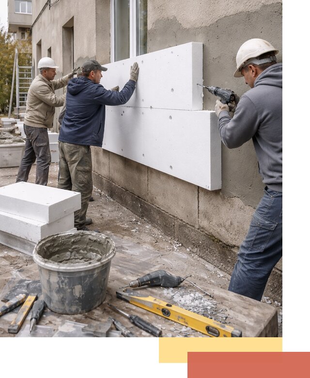 Утепление наружных стен пенопластом в Кингисеппе