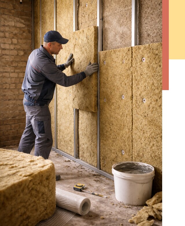 Утепление стен минватой в Кингисеппе от 1402 руб./м2 — недорого и быстро | ОТДЕЛОЧНИК-Кгп